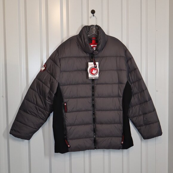 Canada Weather Gear Mens Puffer Coat Gray Black Size 2XL New - Picture 1 of 13